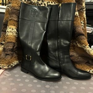 Ralph Lauren Black Leather Boots